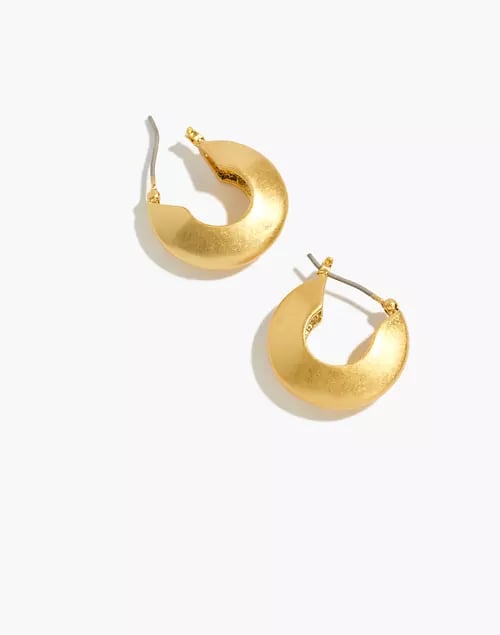 Mini Hoops: Madewell Edged Chunky Small Hoop Earrings