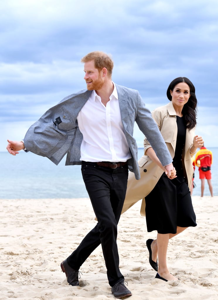 Meghan Markle Black Club Monaco Dress on the Beach 2018