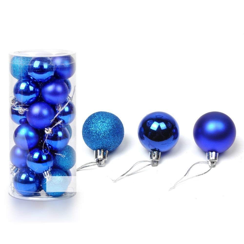 Pack of 24 Pcs Shatterproof Christmas Tree Pearlized Ball Ornaments