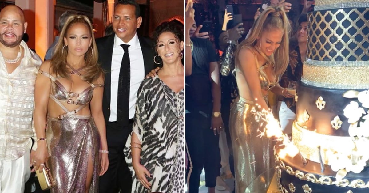 Jennifer Lopez S 50th Birthday Party Dress Popsugar Fashion