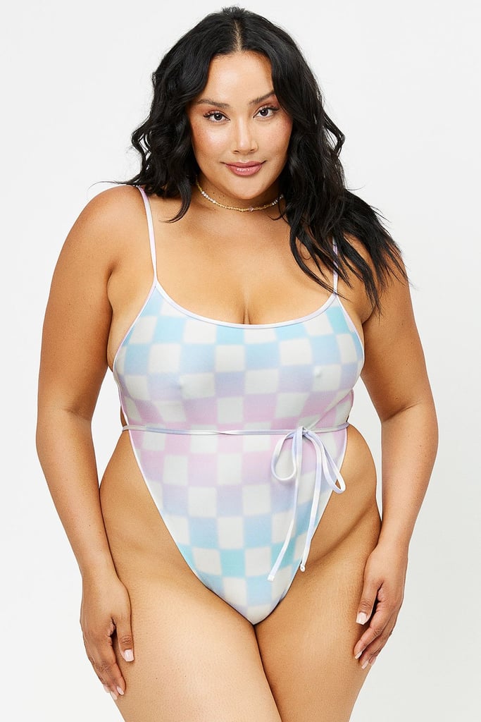 Frankies Bikinis Croft Satin Cheeky One Piece Swimsuit