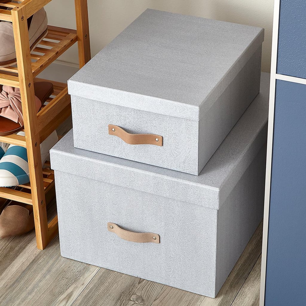 Bigso Grey Woodgrain Storage Boxes