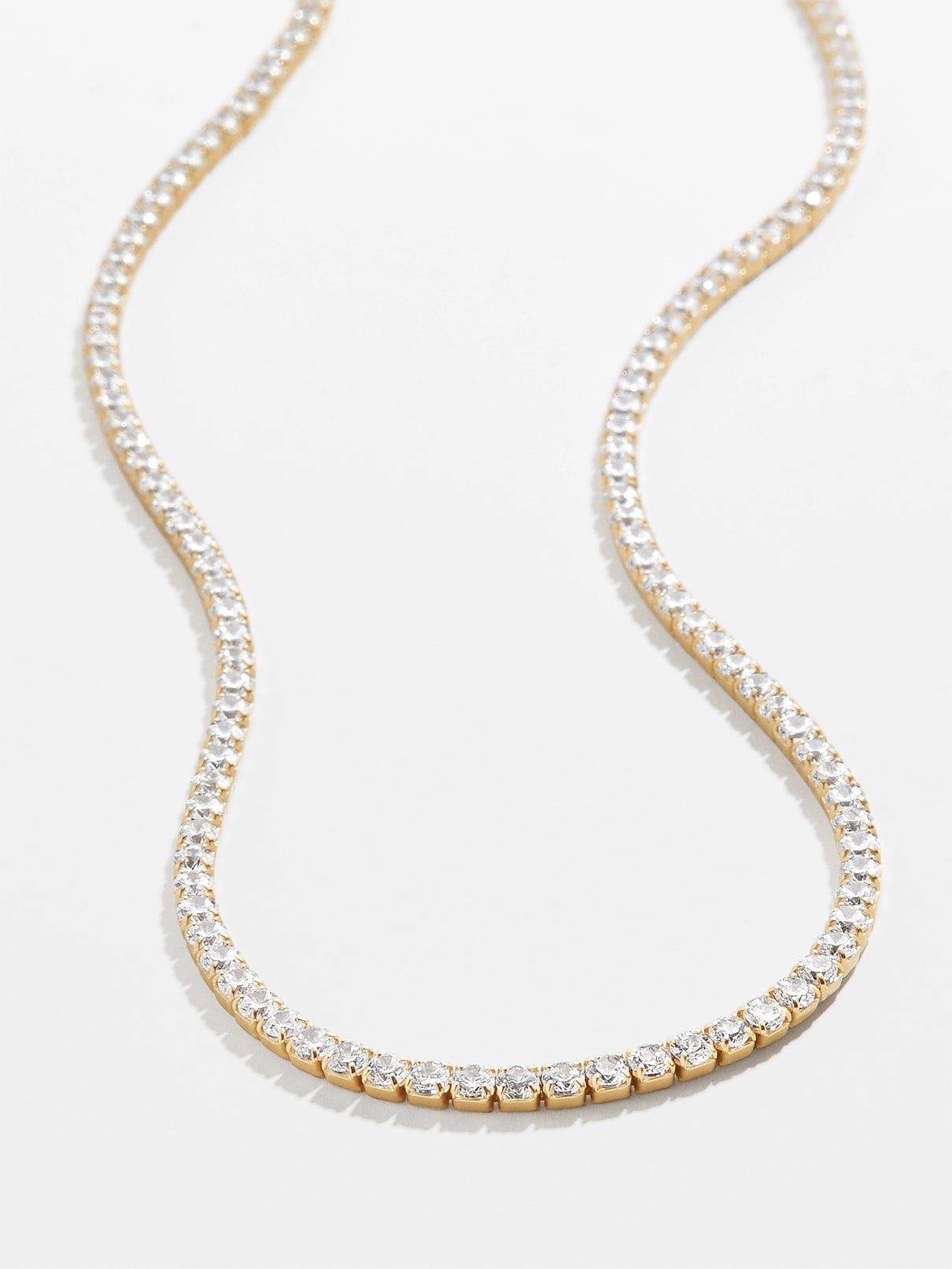 A Classic Piece BaubleBar Bennett 18K Gold Tennis Necklace