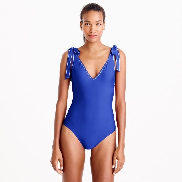 J Crew Shoulder Tie One Piece Swimsuit 34 Swimsuits Perfect For Any Mommy This Summer Popsugar Middle East Family Photo 13