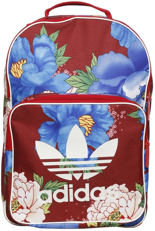 Flower Printed Nylon Backpack