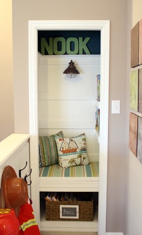 Closet Turned Book Nook