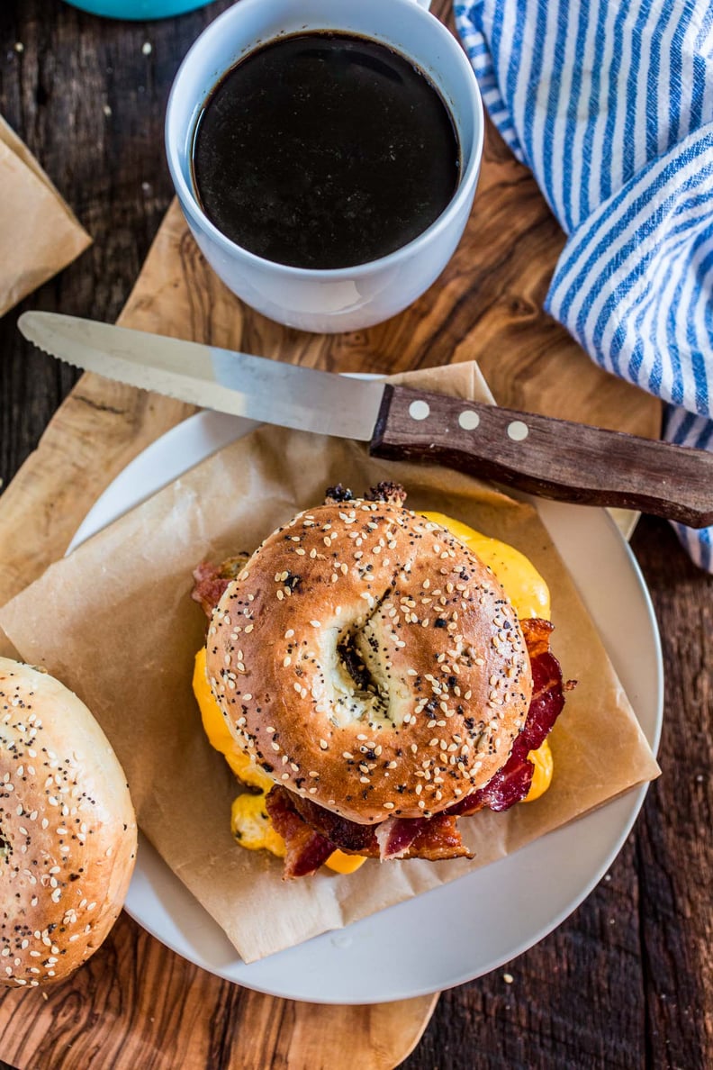 New York-Style Bacon, Egg, and Cheese Bagel Sandwich