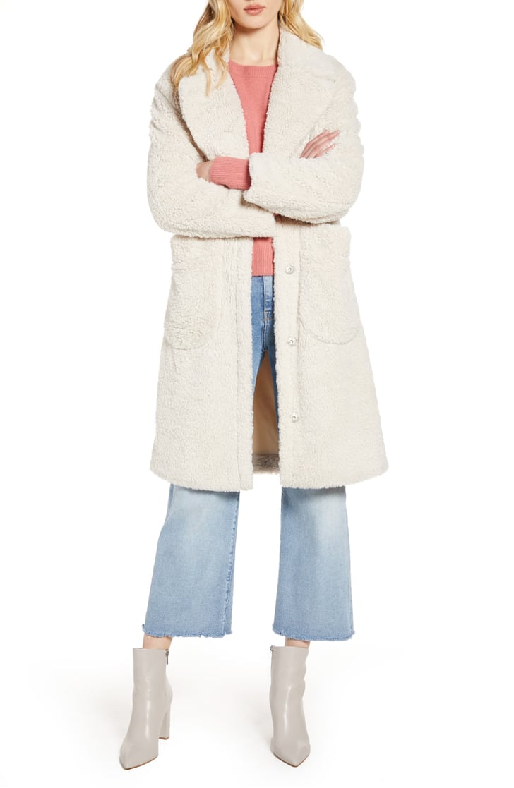patch pocket teddy coat