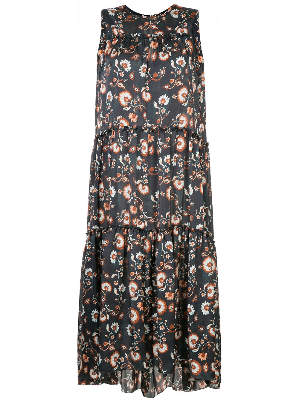 Whistles floral panelled satin dress outlet