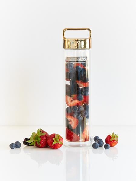 glass and rose gold Drop Bottle