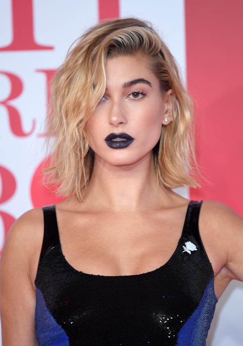 Hailey Baldwin's Bold Black Lipstick