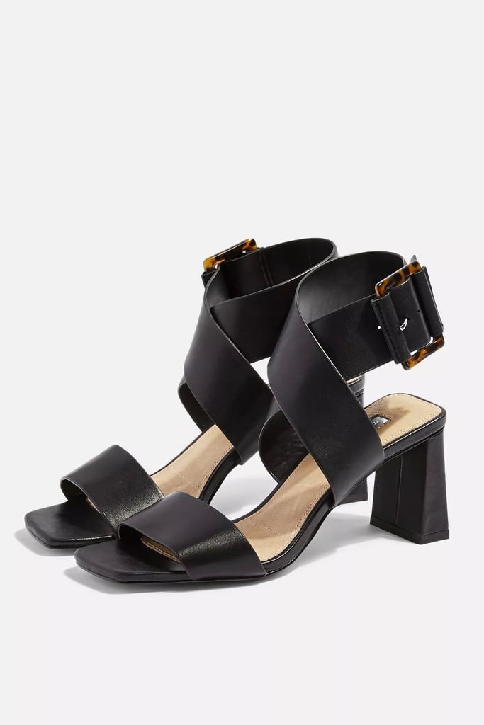 Topshop Natalia Black Cross Sandals