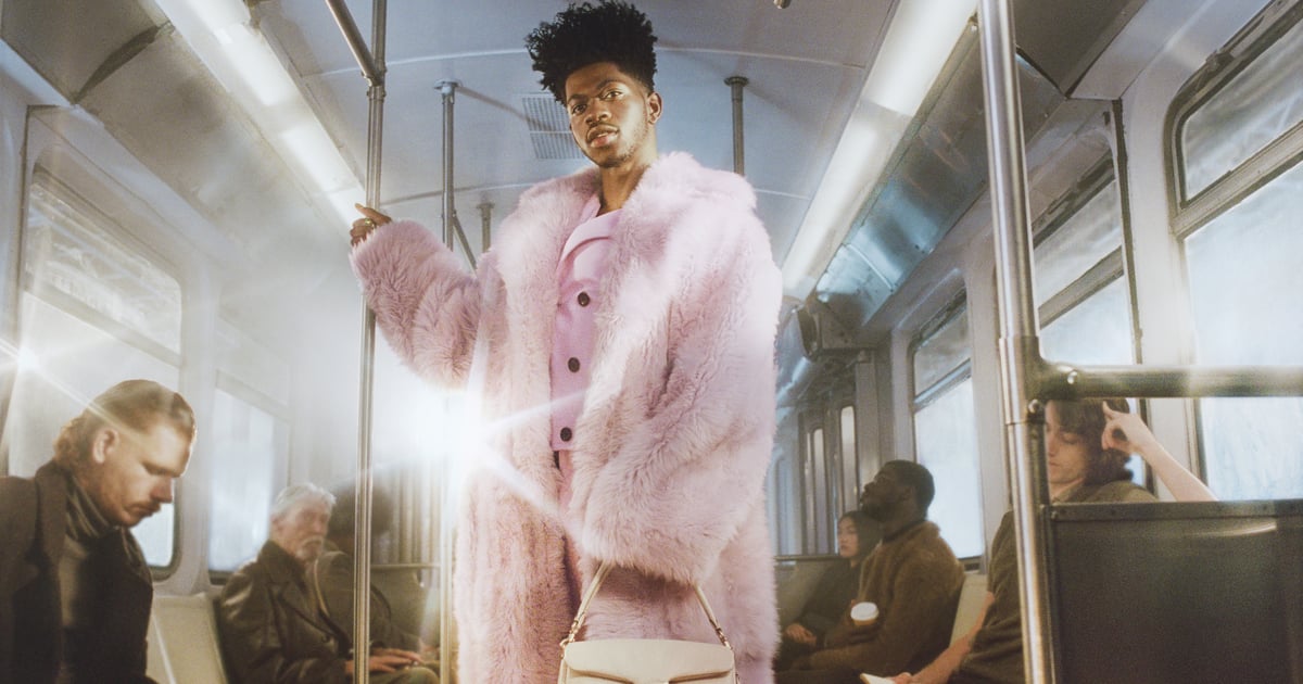 Lil Nas X Pairs a Purple Shearling Coat With a