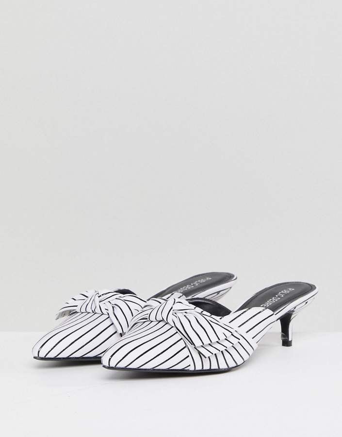 Public Desire Karrie White Stripe Mules