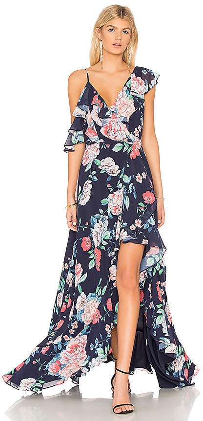 yumi spring flower print maxi dress