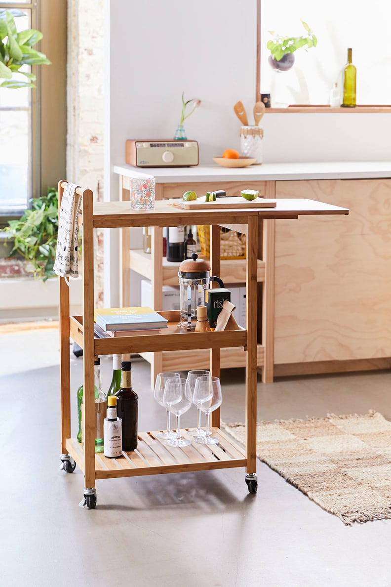 Bamboo Rolling Kitchen Cart