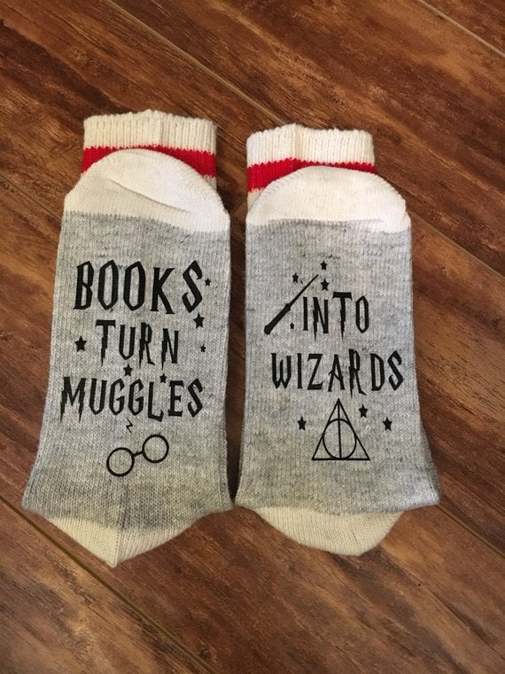 Books Turn Muggles Into Wizards Socks