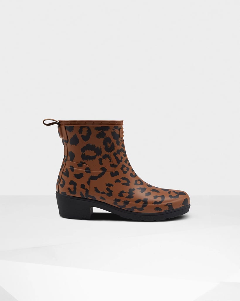 low heel leopard ankle boots