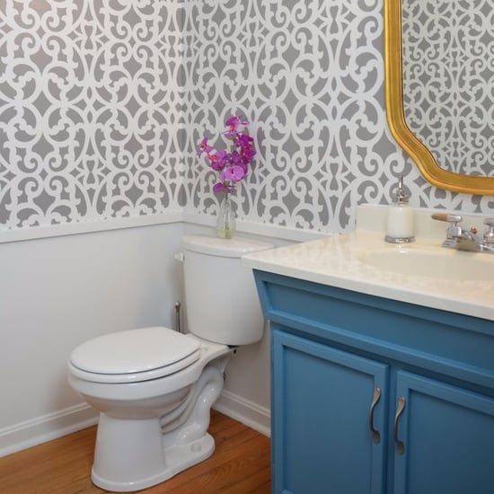 Bathroom Makeover With Wall Stencils