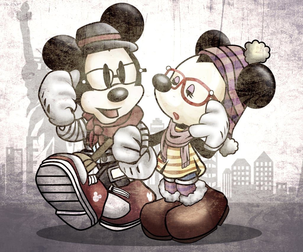 You can't hipter-ify Disney without adding some trendy touches to Mickey and Minnie Mouse!
Source: BJY