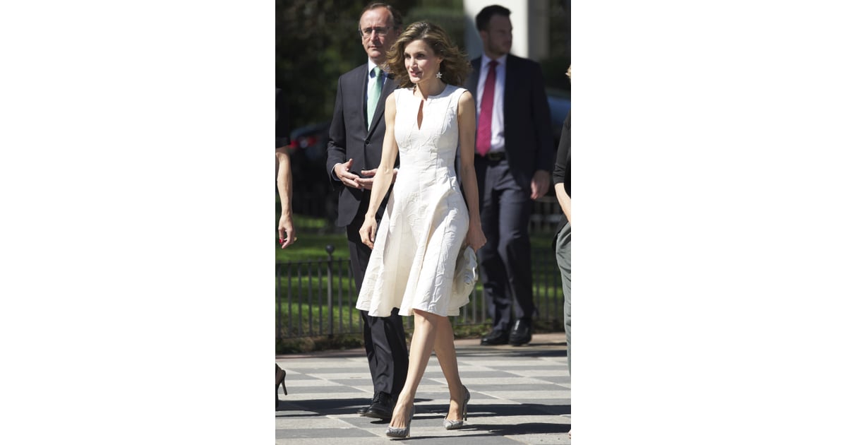 Get the Look | Queen Letizia's White Embroidered Dress July 2016 ...