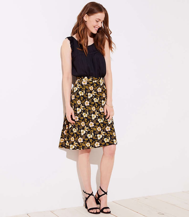 Loft Daisy Fluid A-Line Skirt