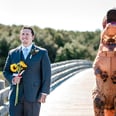 This Bride Dressed in a T. Rex Costume For Her First Look, and It's Priceless