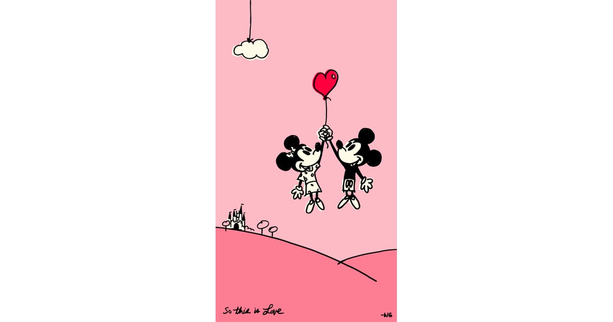 Mickey and Minnie Mouse in Love Wallpaper | 33 Magical Disney Wallpapers  For Your Phone | POPSUGAR Tech Photo 5