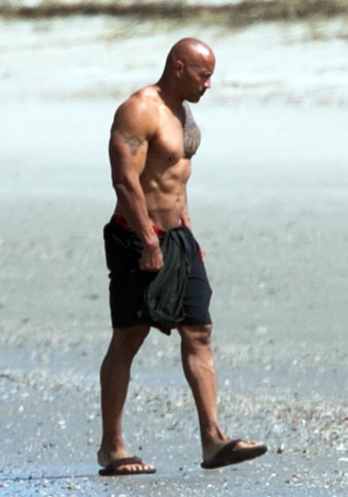 Dwayne Johnson Shirtless With Lauren Hashian Pictures 2016