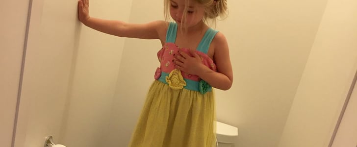 Girl Standing on Toilet in Gun Lockdown Drill
