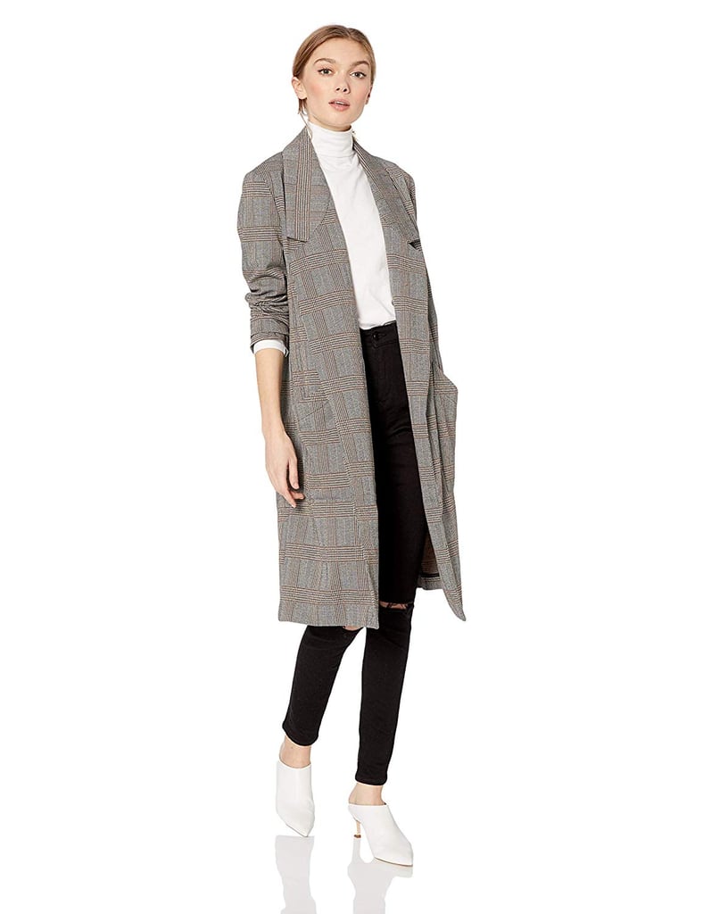 ASTR the label Women's Oversized Long Plaid Trench Over Coat
