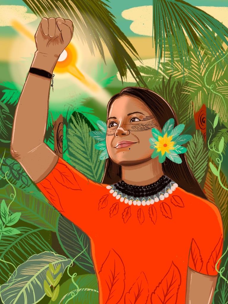 这位艺术家创作了女性气候活动家的肖像