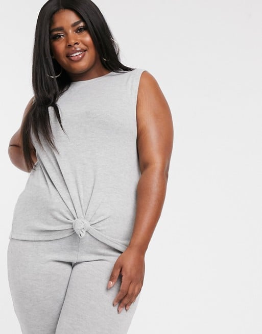 ASOS Loungeable Mix & Match Plus Size Knot Front Tank Top