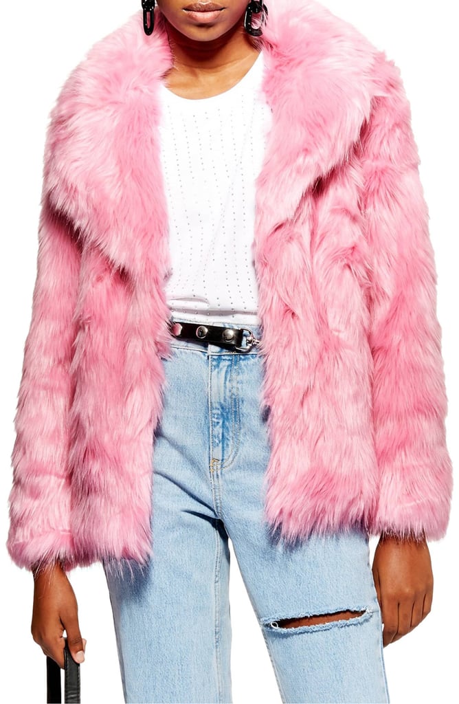 Topshop Camille Hooded Faux Fur Coat | Best Pink Gifts for Her ...