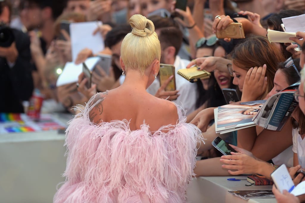 Lady Gaga Pink Valentino Dress at Venice Film Festival