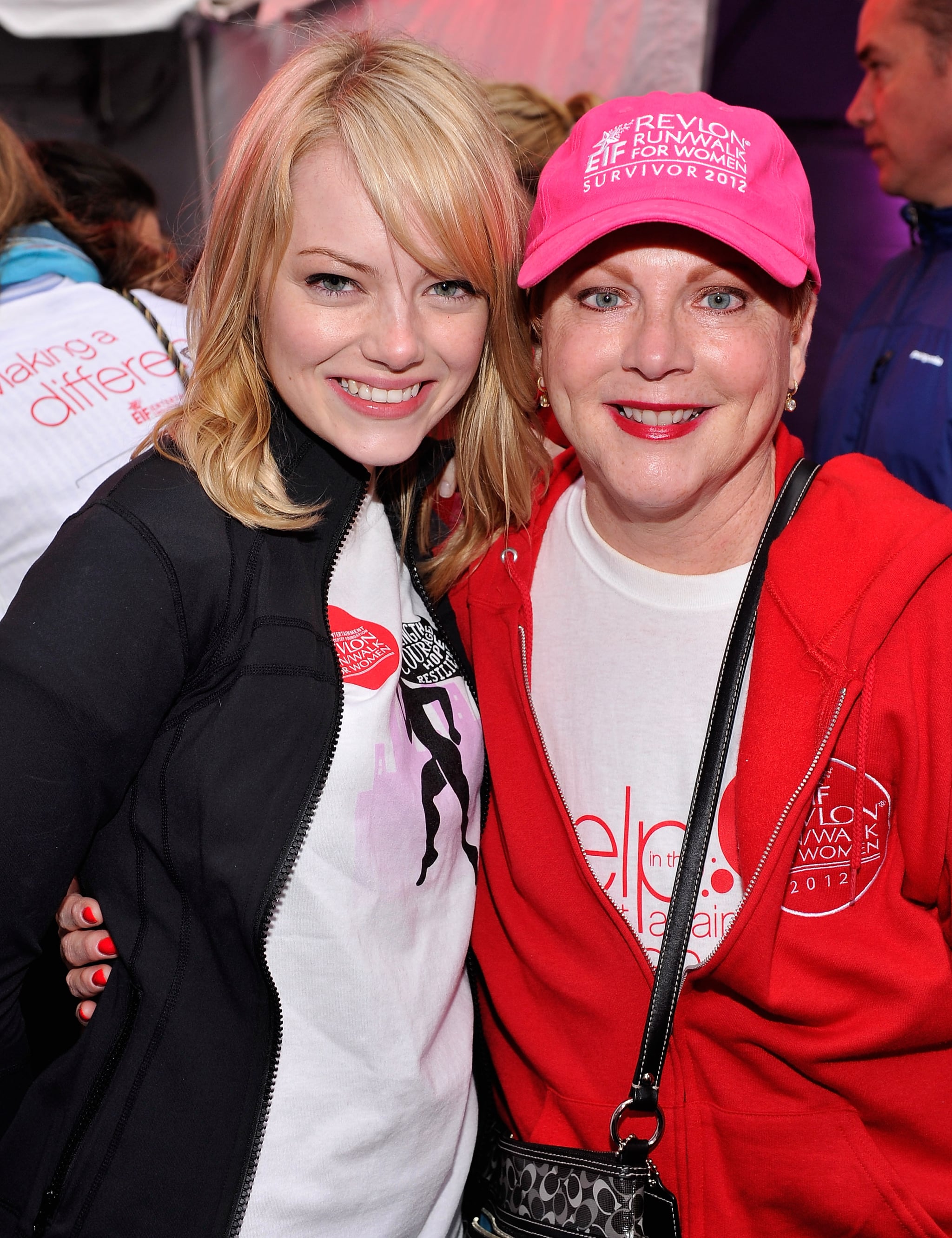 Emma Stone and her mom, Krista, smiled together while attending the