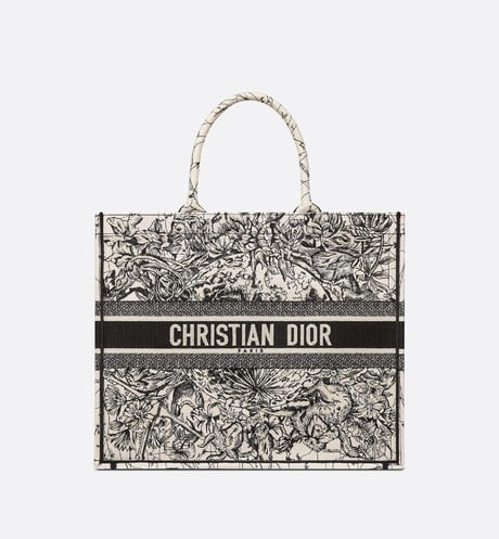 Dior Book Tote Latte Multicolor Zodiac Embroidery