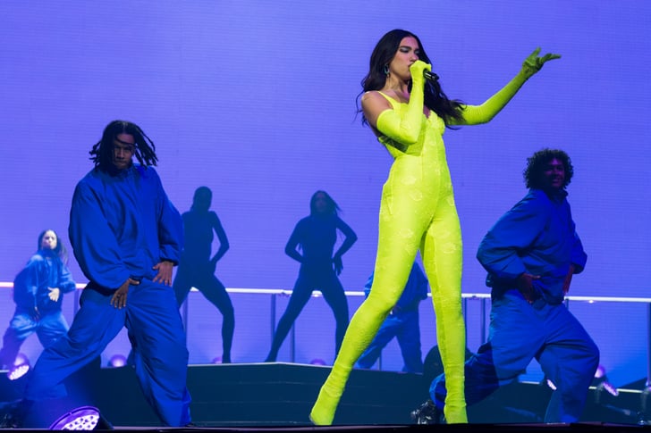 Dua Lipa Wears Neon Green Lace Balenciaga Catsuit For Tour Popsugar Fashion Uk Photo 5 6966