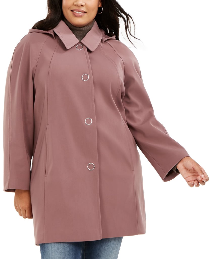 London Fog Plus Size Raglan-Sleeve Raincoat