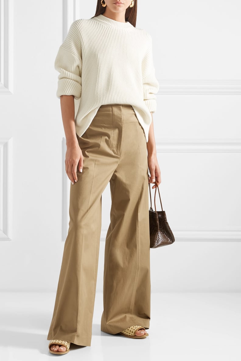 By Malene Birger Kalanna Cotton Blend Canvas Wide Leg Pants