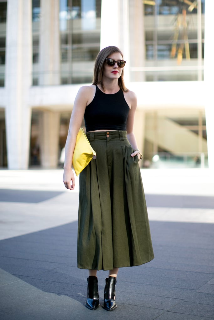 Make your neutral maxi skirts and boots feel Summer ready when you add a crop top.