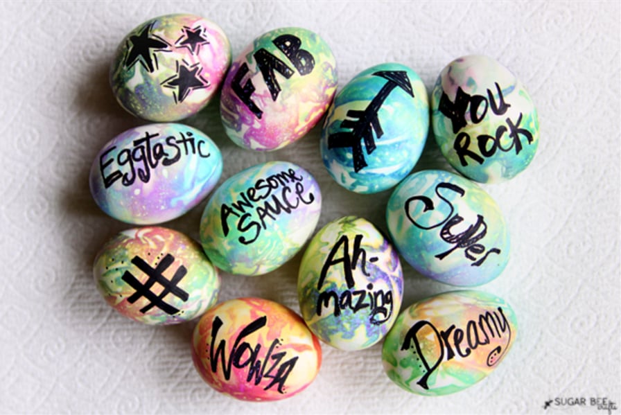 Tie Dye Typography Easter Eggs 25 Egg Cellent Easter Egg Craft Ideas For Kiddos Popsugar Family Photo 18