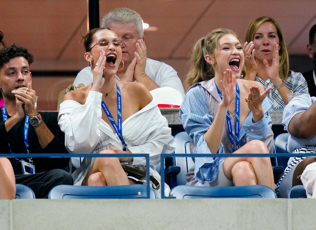 Gigi and Bella Hadid at US Open in Button-Downs 2018