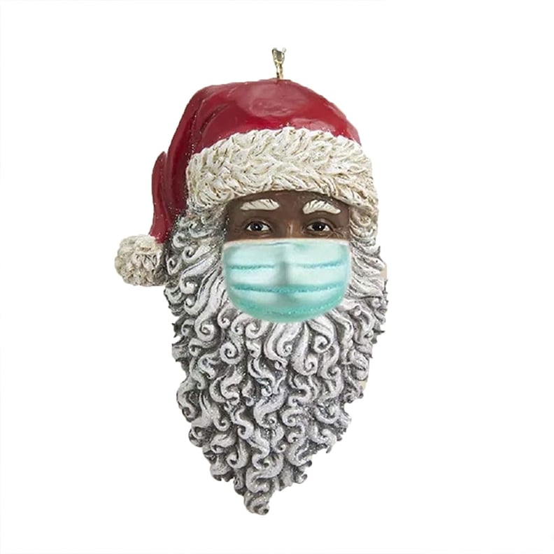 圣诞老人戴着口罩点缀