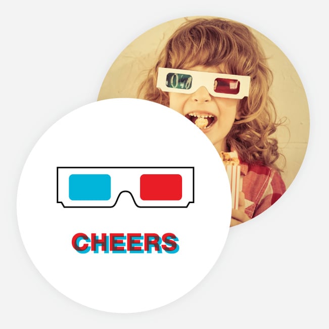 circular 3D glasses cards