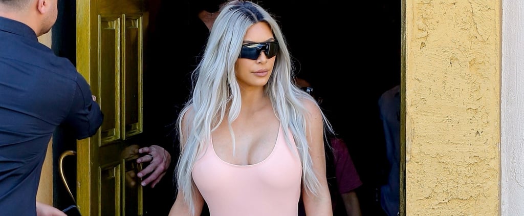 Kim Kardashian Wearing White Sweatpants