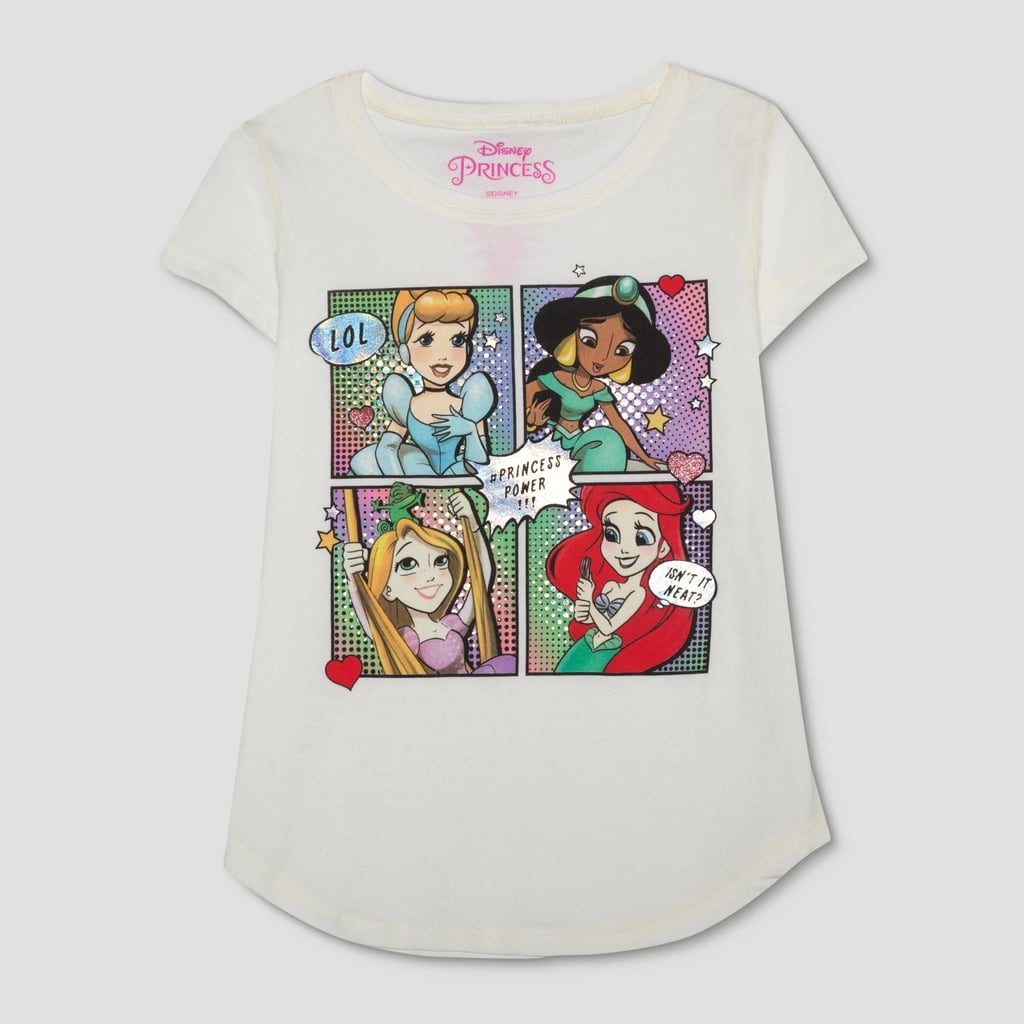 Girls' Disney Princess Comic Graphic Short Sleeve T-Shirt | Best Disney Shirts For Kids at 