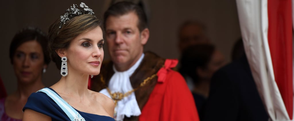 Queen Letizia Sapphire Earrings July 2017