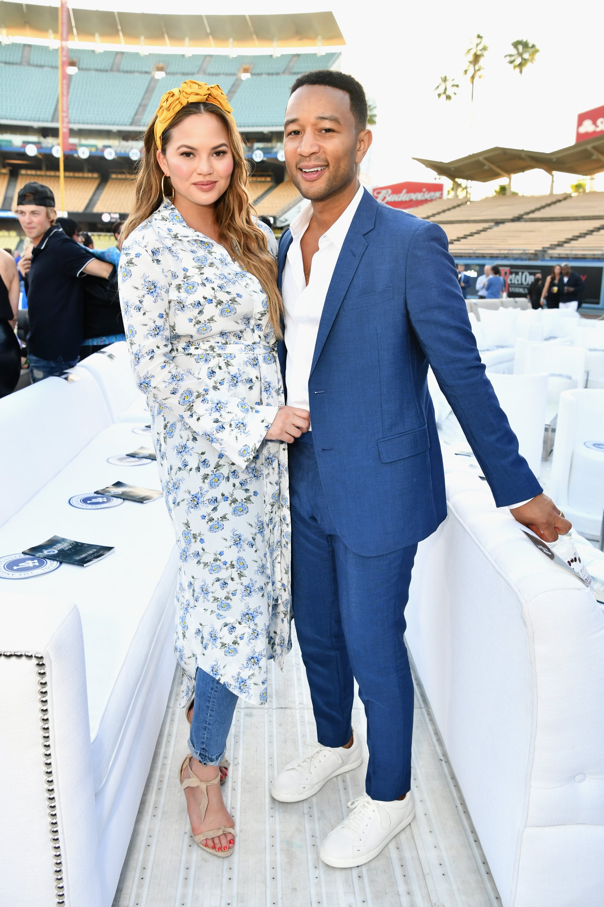 LOS ANGELES, CA - JUNE 11:  Chrissy Teigen and John Legend attend the Fourth Annual Los Angeles Dodgers Foundation Blue Diamond Gala at Dodger Stadium on June 11, 2018 in Los Angeles, California.  (Photo by Emma McIntyre/Getty Images for Los Angeles Dodgers Foundation )