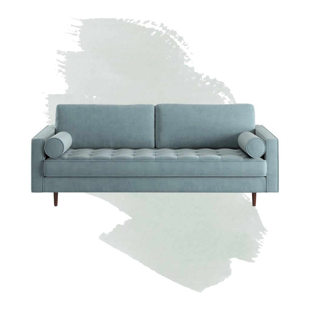 Foundstone Derry Velvet 88" Square Arm Sofa